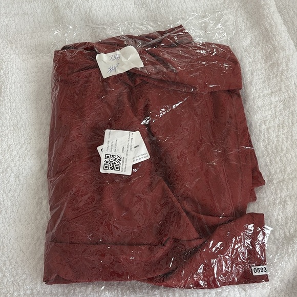 HALARA Burgundy Brown Red Orange Maxi Skirt Buckles built in biker shorts Casual - Picture 10 of 10